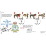 The Queens Horses 1997 official RAF FDC48 cover. The Squadrons of the Royal Air Force signed by Wing