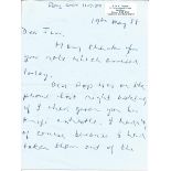 Bob Knights 617 Sqn WW2 Tirpitz raid pilot hand written letter. From the Jim Shortland 617 Sqn