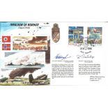 Invasion of Norway official double signed Royal Air Force cover JS/50/40/1. Signed by Air Chief