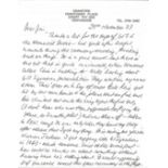 Bill Reid VC 617 Sqn pilot hand written letter with great detail on him being confused with Norman