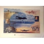 Dambuster World War Two Print titled Operation Chastise signed in pencil by the artist John Young