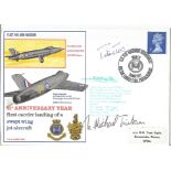 R. N. A. S flown cover signed by Lt. Cdr. Peter Twiss OBE, DSC (World Air Speed Record holder: