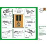 WW2 multisigned DM cover The Award of the Air Efficiency Award signed by A. M Sir Denis Crowley
