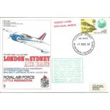 London to Sydney Air race cover 1969 RAF Little Rissington. Flown on SIAI F280 aircraft in the race.