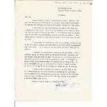 Joe McCarthy WW2 Dambuster veteran signed typed letter regarding loaning of his log books and
