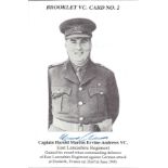 Brooklet VC Card No. 2. Signed by Capt. Harold Ervin-Andrews VC. Good condition Est.