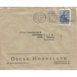 1939 Denmark cover printed Oscar Hornsleth to Tyskland 30 Blue stamp 27/2 139 Kobenhavn CDS postmark