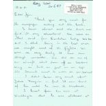 George Ives hand written letter WW2 617 sqn veteran, letter has details on the sorties he did with