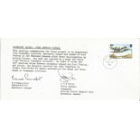 Falklands 1982 First Airmail cover flown on 1st flight after re-occupation. Printed signatures of