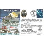 World War Two flown cover signed by Captain E. S. Carver DSC (Lt. No. 818 Sqn, Observer, Swordfish