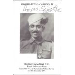 Brooklet VC Card No 26 signed by Havidar Umrao Singh VC. Good condition Est.