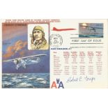 Aviation FDC Cover dedicated to Charles Lindbergh. Cover was flown over routes taken by Lindbergh in