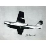 Jo Lancaster DFC test pilot signed 10 x 8 b/w flying boat photo. Good condition Est.
