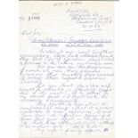 Archie Johnstone 617 Sqn WW2 Tirpitz raid hand written letter. From the Jim Shortland 617 Sqn