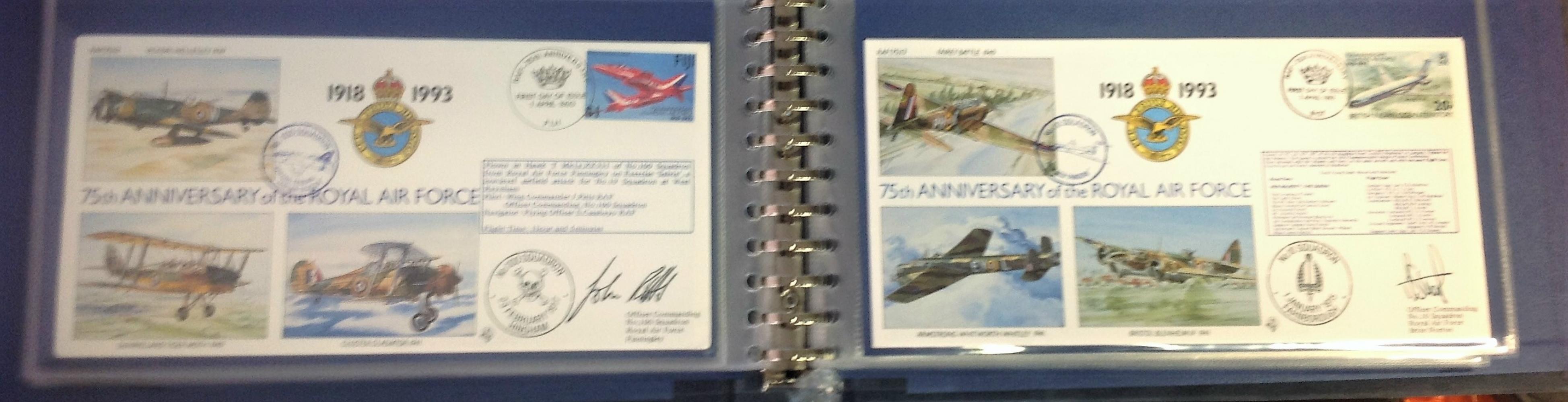 75th Ann RAF pilot signed collection. Complete set of the 30 covers in Blue Logoed RAF Album. Covers - Image 8 of 8