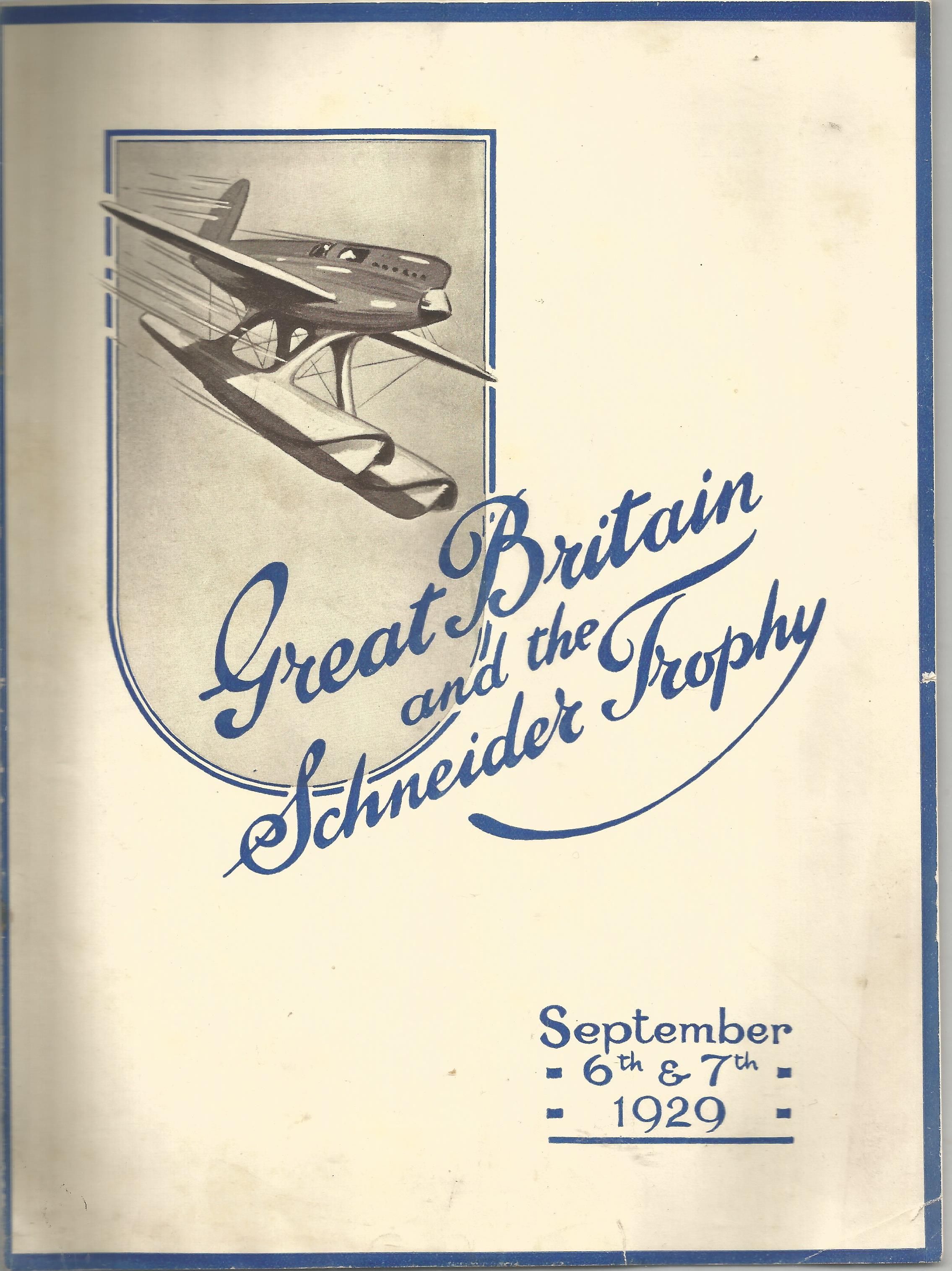 1929 SCHNEIDER TROPHY ARCHIVE: A wide-ranging collection of material relating to the Schneider - Image 7 of 10