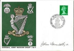 John Kenneally VC WW2 signed National Army Museum cover 1971. Good condition Est.