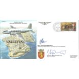 Valletta Planes & Places official double signed cover RAF P&P31. Signed by Mr R. Gauci BEM MSM MAAT,