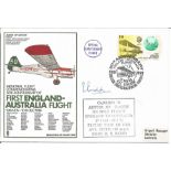 R E Rudd signed 1969 FDC commemorating 50th anniversary of first England - Australia flight, flown