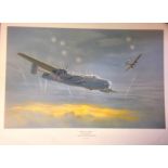 World War Two Halifax Print titled Dive to Port by the artist Maurice Gardner pictured Handley