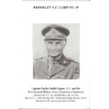 Brooklet VC Card No 30 Captain Charles Hazlitt Upham VC signed on the reverse by John Henry Farr GC.