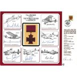WW2 multisigned DM cover. Award of the Victoria Cross signed by Leonard Cheshire, John