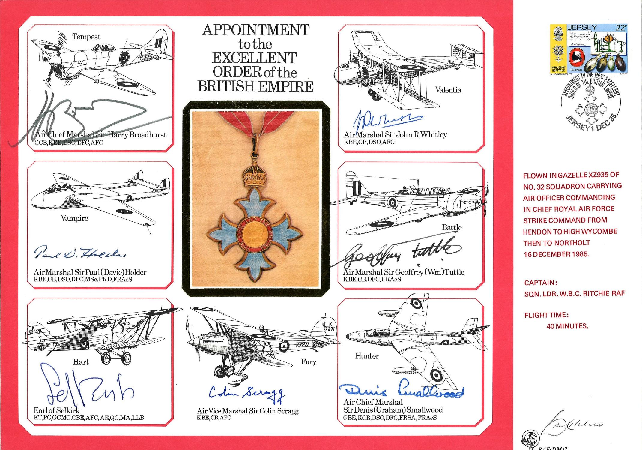 WW2 multisigned DM Cover Appointment to the Excellent Order of the British Empire signed by A. C.