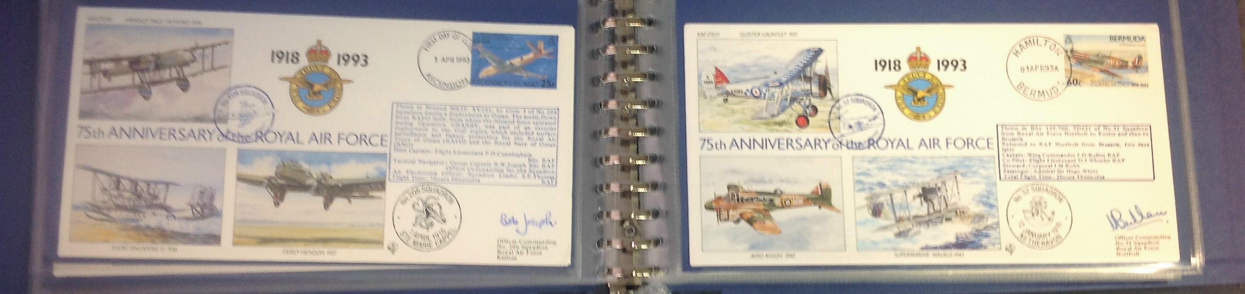 75th Ann RAF pilot signed collection. Complete set of the 30 covers in Blue Logoed RAF Album. Covers - Image 7 of 8