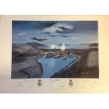 Shortland Dambuster World War Two print titled Operation Chastise by the artist John Larden signed