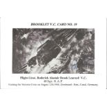 Brooklet VC Card No 19 signed by Flight Lt Roderick Alastair Brook Learoyd VC.. Good condition Est.