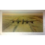 World War Two Print 18x31 titled Merlins Thunder signed in pencil by the artist Gerald Coulson and