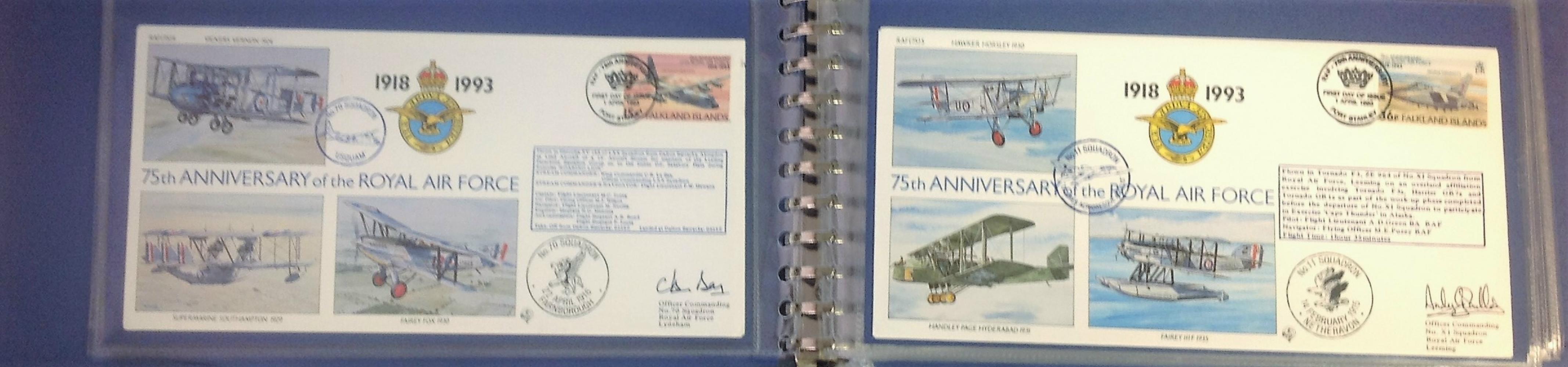 75th Ann RAF pilot signed collection. Complete set of the 30 covers in Blue Logoed RAF Album. Covers - Image 4 of 8