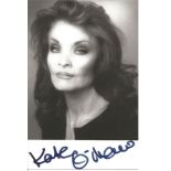 Kate O'Mara signed 6x4 b/w photo. British actress. Good Condition. All signed pieces come with a