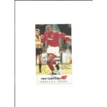 Stan Collymore signed 6x4 - colour photo of Collymore in action for Nottingham Forest, signed at the