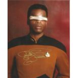 LeVar Burton Star Trek hand signed 10x8 photo. This beautiful hand-signed photo depicts LeVar Burton