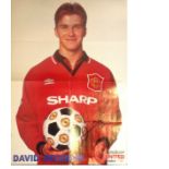 David Beckham signed large poster 24x16 taken from Manchester United magazine folded poster from