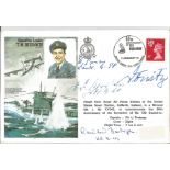 WW2 Boat signed T. M Bulloch DSO, DFC flown cover signed by Squadron Leader Terence Bulloch and