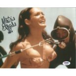 Martine Beswick signed 10x8 colour photo. Comes with a PSA/DNA certificate with a matched hologram