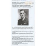 WW2 fighter ace Signature of Flight Lieutenant Robert Hugh Barber AFC 46 Squadron Battle of Britain.