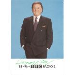 Terry Wogan Presenter Signed Radio 2 Promo Photo. Good Condition. All signed pieces come with a