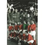 Autographed 12 X 8 Photo, Man United 1968, A Superb Montage Of Images Depicting Manchester United'