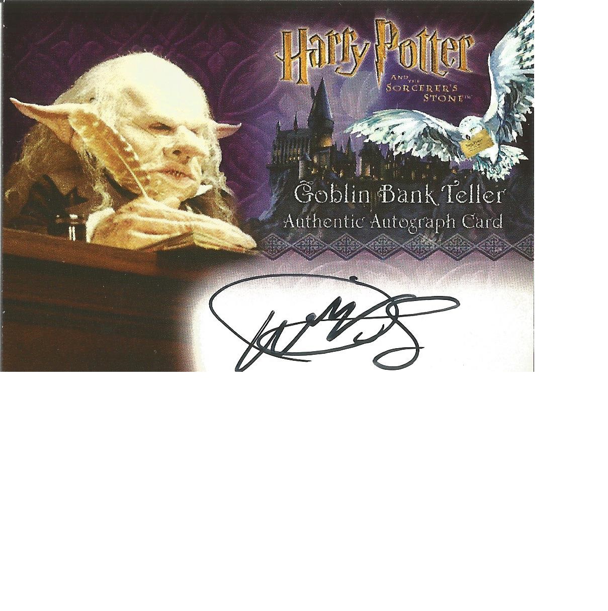 Warwick Davis as Goblin Bank Teller signed Harry Potter Collection autographed Artbox trading