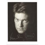 Kenneth Branagh signed 8x6; black and white head shot of the actor, signed in silver ink. Good