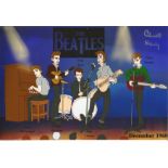 Beatles bassist 1960 Chas Newby signed 12x8 colour Beatles comic montage photo. Charles Newby is a