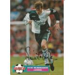 Steve McManaman signed A4 magazine photo from Match Magazine, McManaman in green and white Liverpool