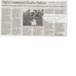 WW2 BOB flight ace George Charles Calder Palliser DFC. Signature and Obituary. Discounted his 15