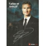 David Coulthard F1 driver signed Jetbull promo leaflet, folded in middle not affecting autograph.