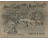 John L Sullivan v Jas J Corbett 1892 Original Boxing Ticket for the Heavyweight fight between John L