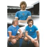 Autographed 12 X 8 Photo, Bell Summerbee Lee, A Superb Montage Of Images Depicting Manchester City's