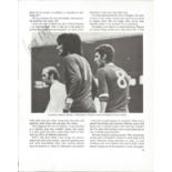 George Best signed b/w magazine page. Good Condition. All signed pieces come with a Certificate of